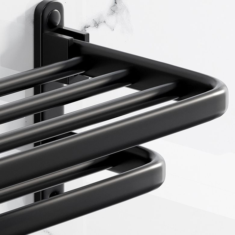 Lisslune | Modern Aluminum Bathroom Accessory Set Matte Black Bathroom Shelf/Towel Holder/Paper Holder