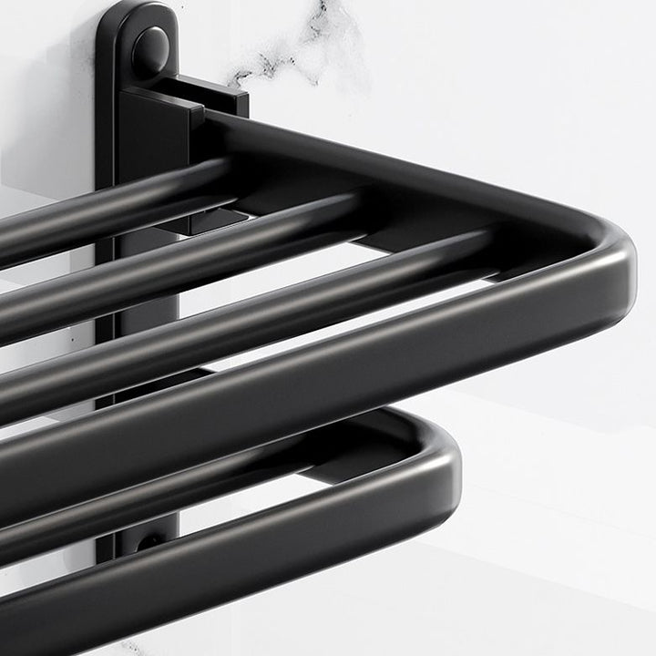 Lisslune | Modern Aluminum Bathroom Accessory Set Matte Black Bathroom Shelf/Towel Holder/Paper Holder