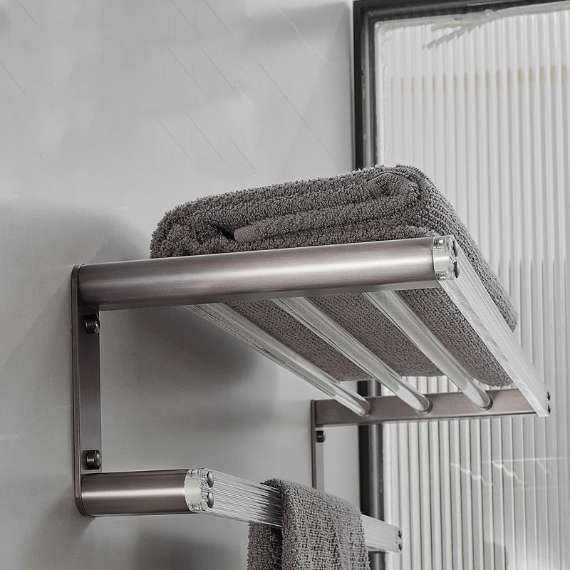 Lisslune | Modern Bathroom Set Gray Towel Rack Bathroom Shelf Bathroom Accessories Set
