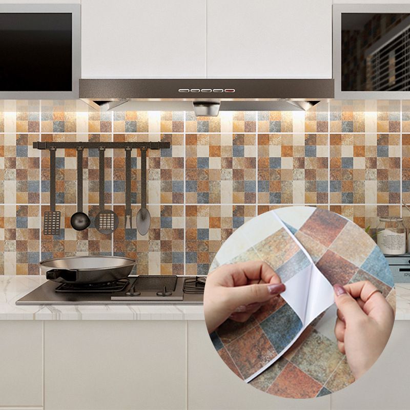 Lisslune | Peel & Stick Tiles Square Stain Resistant Plastic Peel and Stick Tiles for Kitchen 20 Pack