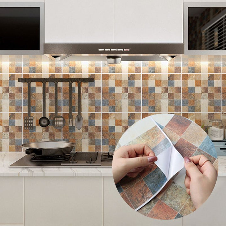 Lisslune | Peel & Stick Tiles Square Stain Resistant Plastic Peel and Stick Tiles for Kitchen 20 Pack