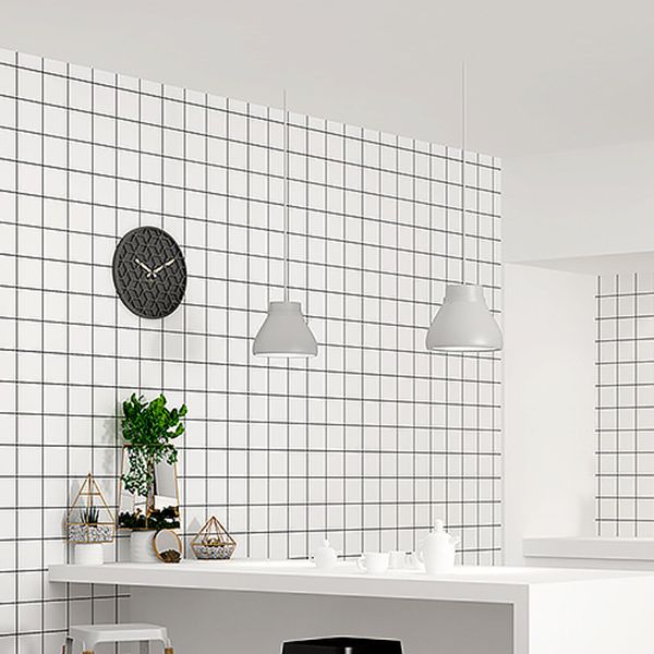 Lisslune | Plastic Square Peel & Stick Mosaic Tile Grid for Backsplash