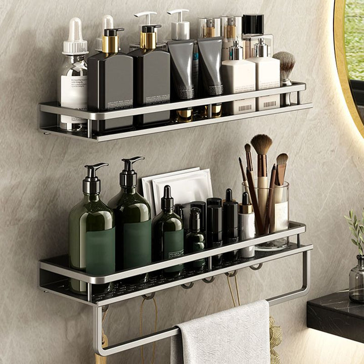 Lisslune | Minimalism Matte Metal Bathroom Accessories Set Modern Bathroom Shelf