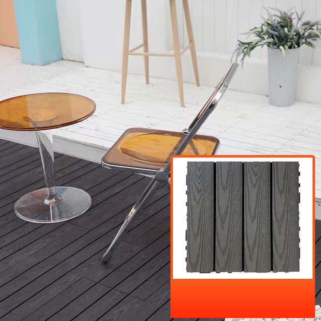 Lisslune | Composite Square Patio Tiles Interlocking Striped Pattern Patio Floor Tiles