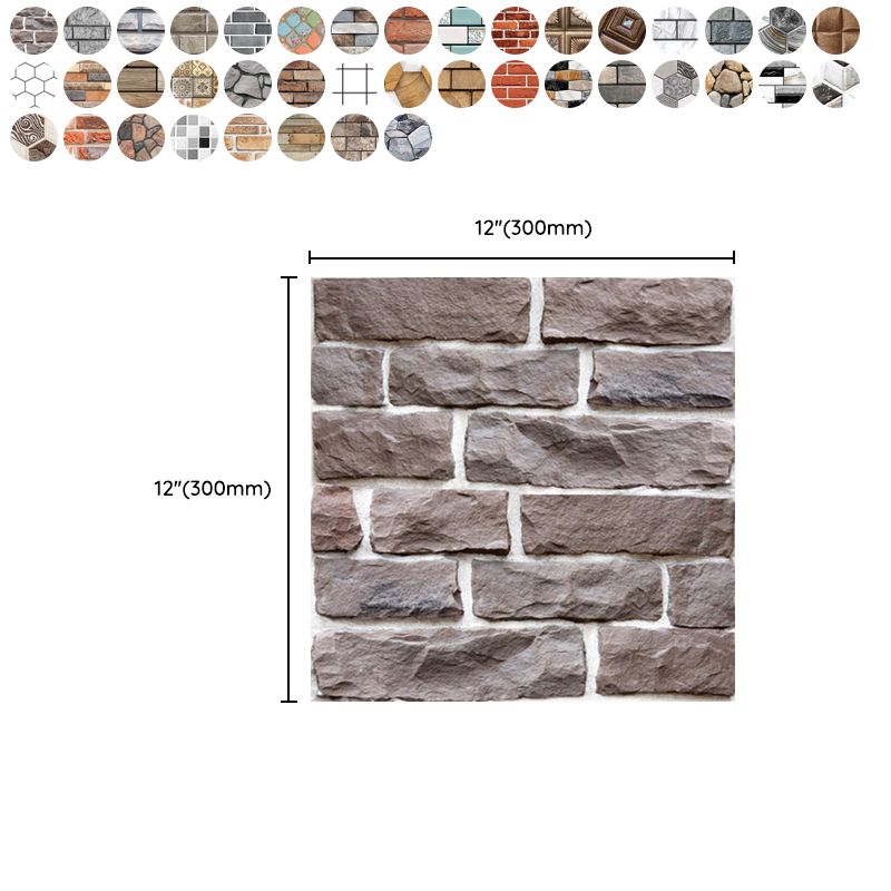 Lisslune | Plastic Peel and Stick Tiles 3D Square Waterproof Peel and Stick Tiles