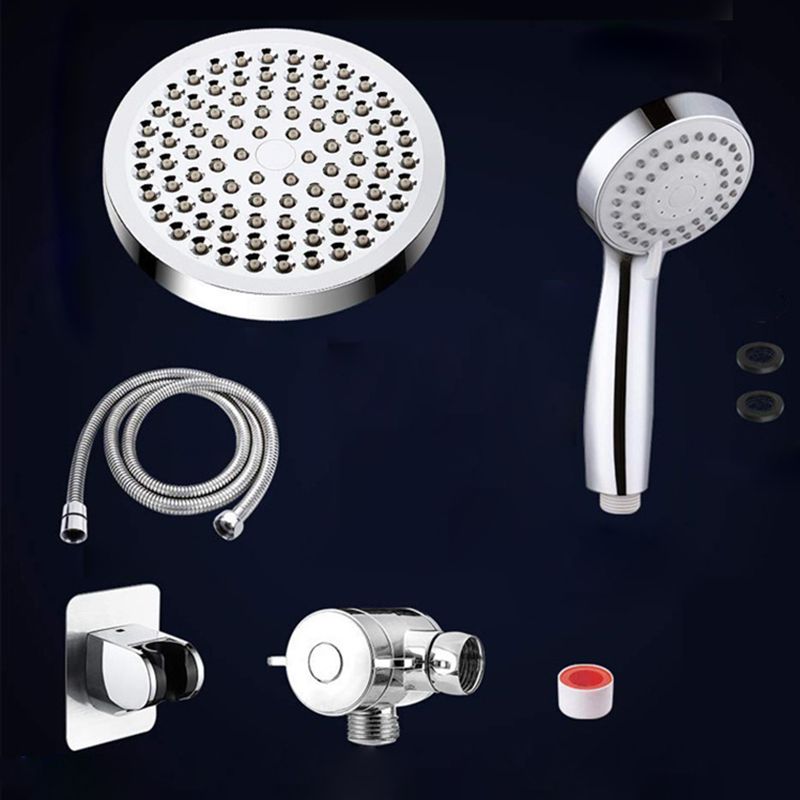 Lisslune | Contemporary Shower Combination Double Shower Head Chrome Wall Mount Round Shower Head