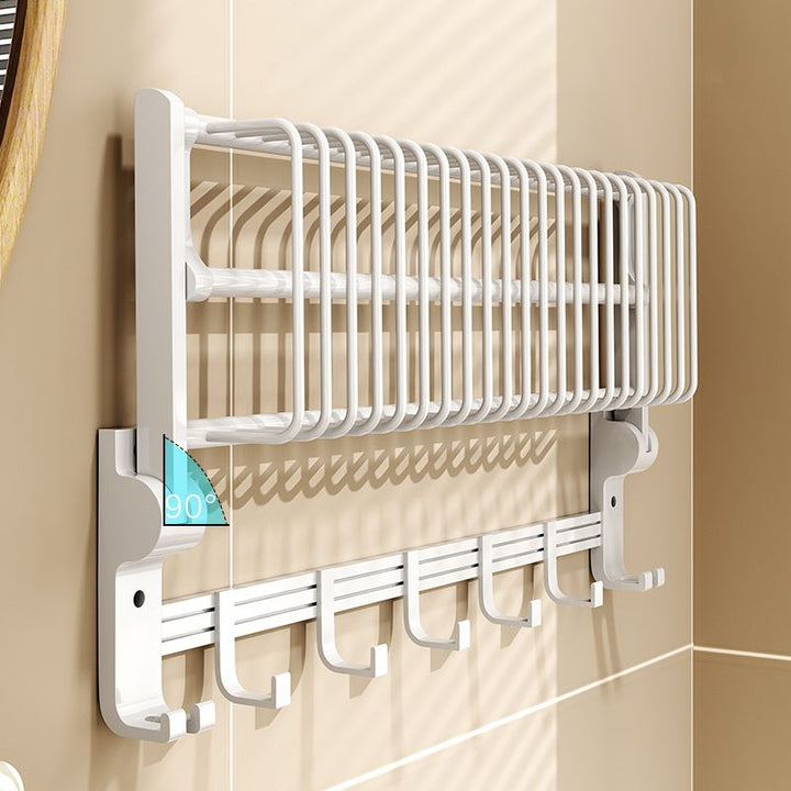 Lisslune | Modern style bathroom accessory set with bathroom shelf/towel rack/toilet brush in white