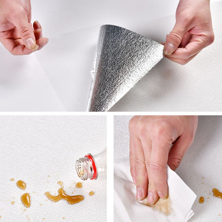 Lisslune | Modern Tin Back Wall Cladding Texture Linen Roll Wall Ceiling Panel