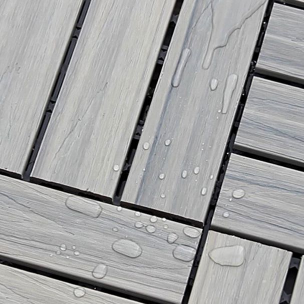 Lisslune | Interlocking composite deck tiles Striped pattern patio tiles