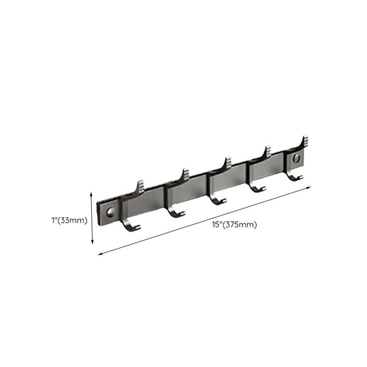 Lisslune | Contemporary bathroom accessory set with black surface and bath shelf/towel bar