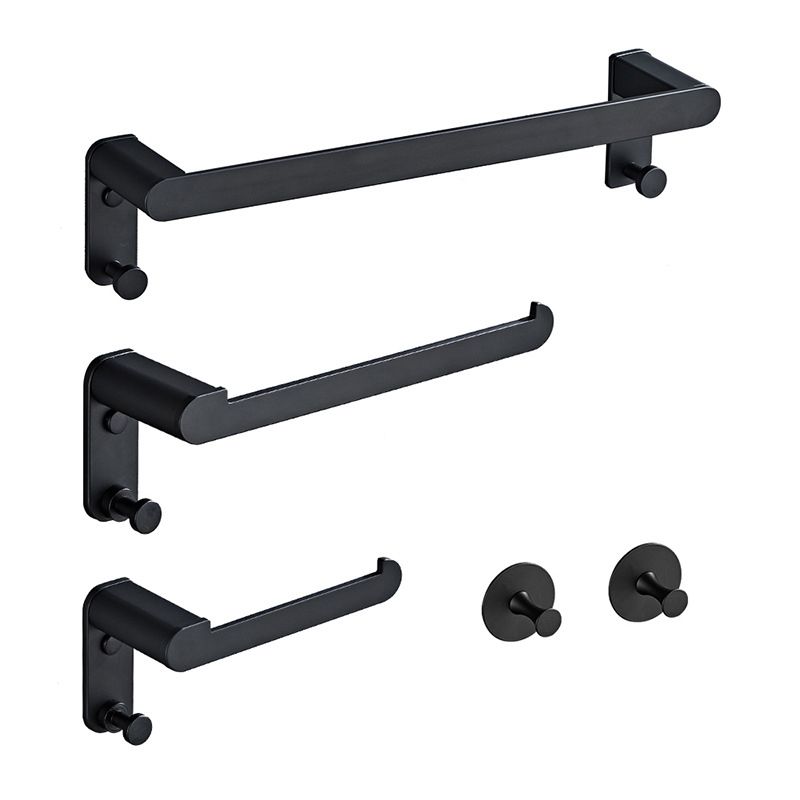 Lisslune | Metal Bathroom Set 5-piece Modern Style Black Bathroom Accessories Set