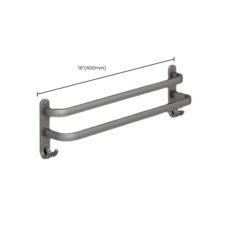 Lisslune | 2-piece modern bathroom accessory set in matte grey aluminum towel rail