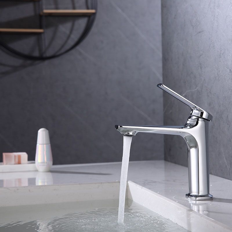Lisslune | Modern Container Faucet Brass Lever Handles Low Arc Sink Bathroom Faucet
