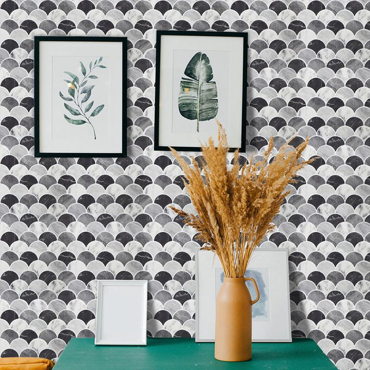 Lisslune | Modern Peel and Stick Tiles PVC Fish Scales Peel and Stick Trim