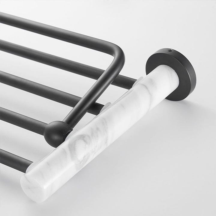 Lisslune | Metal and Marble Bathroom Hardware Set as Individual Piece or Set in Black