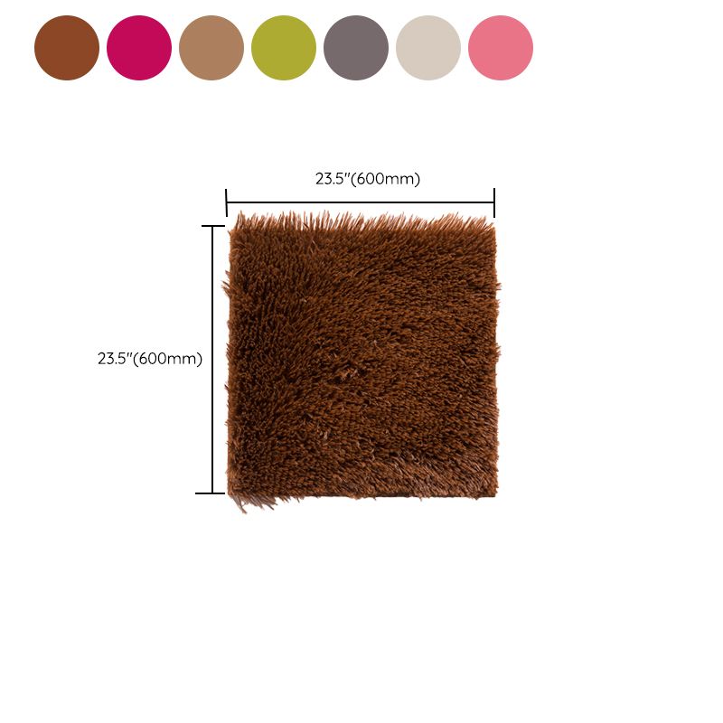 Lisslune | Bedroom Carpet Tiles Solid Color Square Shag Stain Resistant Carpet Tiles