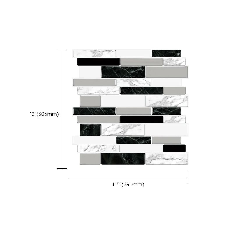 Lisslune | Modern Peel & Stick Mosaic Tile PVC Herringbone Peel and Stick Wall Tile