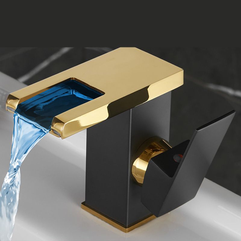 Lisslune | Waterfall Outlet Vase Sink Faucet Lever Handle Square Vase Sink Faucet