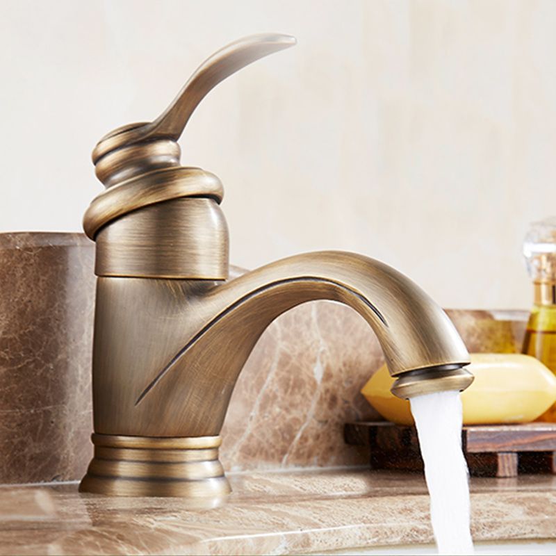 Lisslune | Glam Style Bathroom Sink Faucet Single Handle Low Arc Sink Faucet