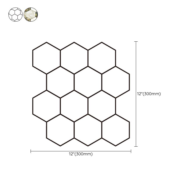 Lisslune | Peel and Stick Hexagonal Tiles Waterproof Peel & Stick Tile for Shower 2-Pack