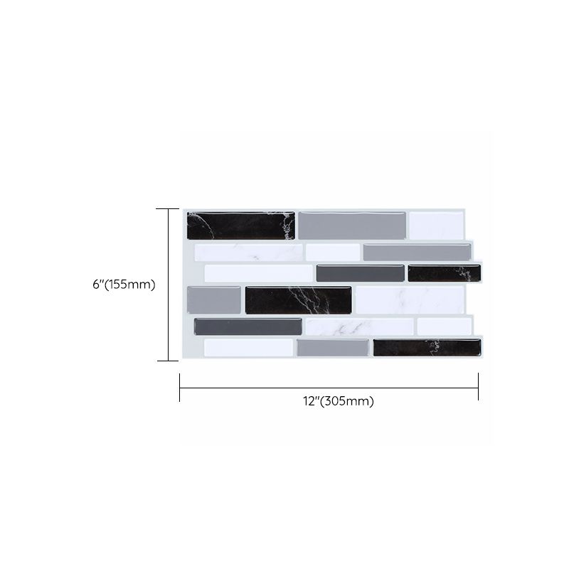 Lisslune | Plastic Peel & Stick Subway Tile Modern Simple Subway Tile Wallpaper