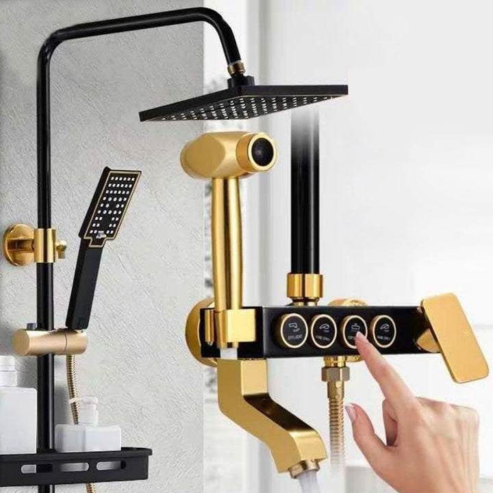 Lisslune | Modern adjustable water flow shower faucet shower arm shower system on the wall