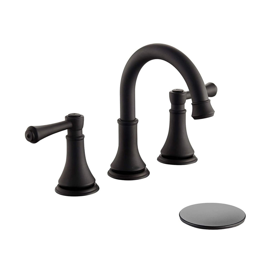 Lisslune | Modern Sink Faucet Widespread Faucet with 2 Handles and 3 Holes
