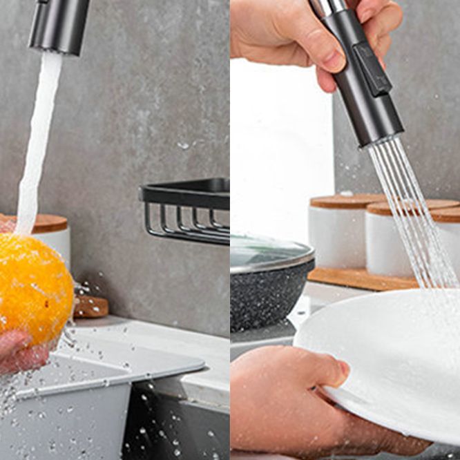 Lisslune | Goose Neck Kitchen Sink Faucet Three-Way with Pull-Down Spray Head