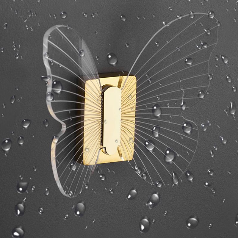 Lisslune | Modern Brass Bathroom Accessory Set Acrylic Butterfly Theme Bathrobe Hooks