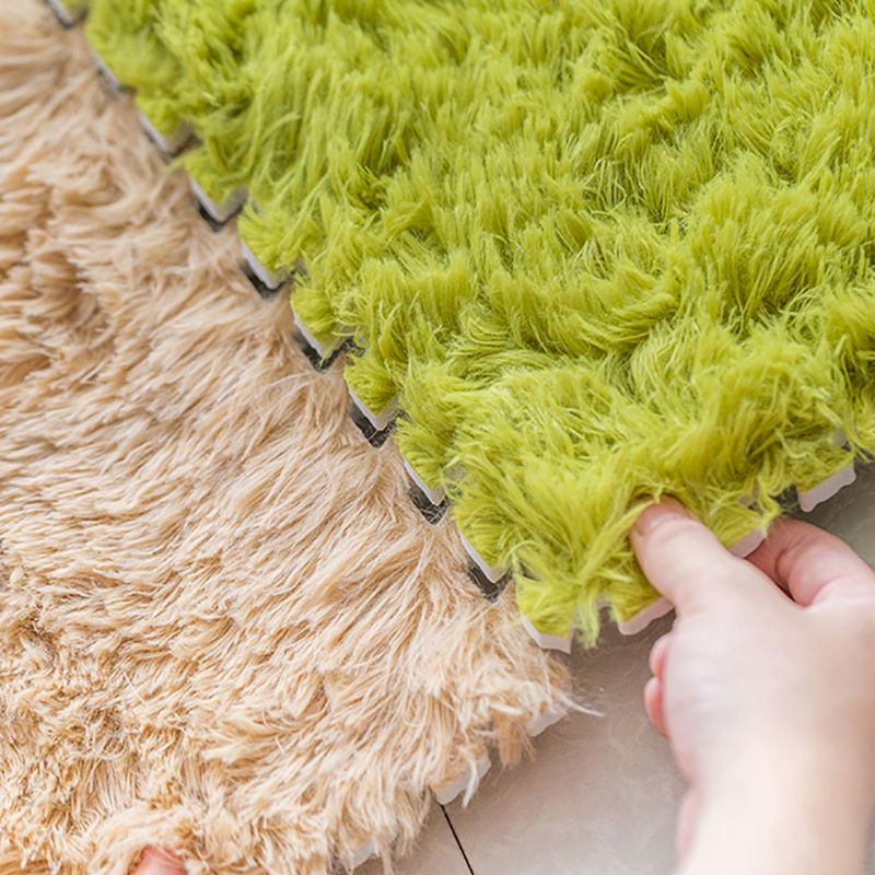 Lisslune | Modern Carpet Tiles Interlocking Color Block Shag Carpet Tiles