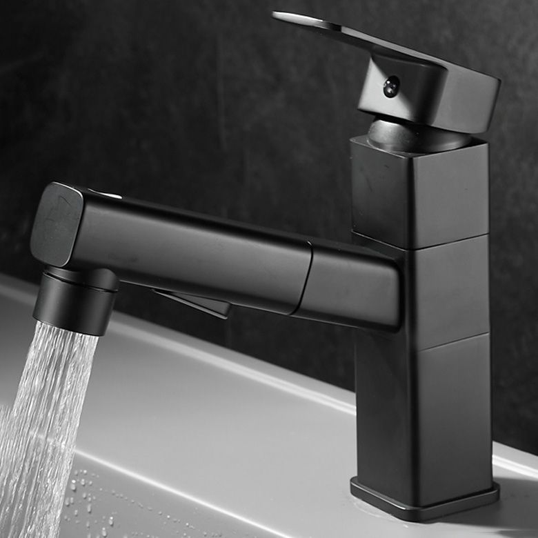 Lisslune | Bathroom faucet with pull-out lever handle single-hole sink faucet