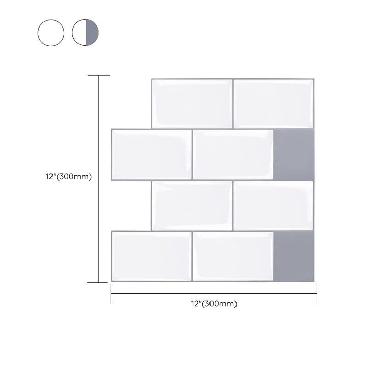 Lisslune | Modern Tile Peel & Stick PVC Rectangular Subway Tile Peel and Stick Wall Tile