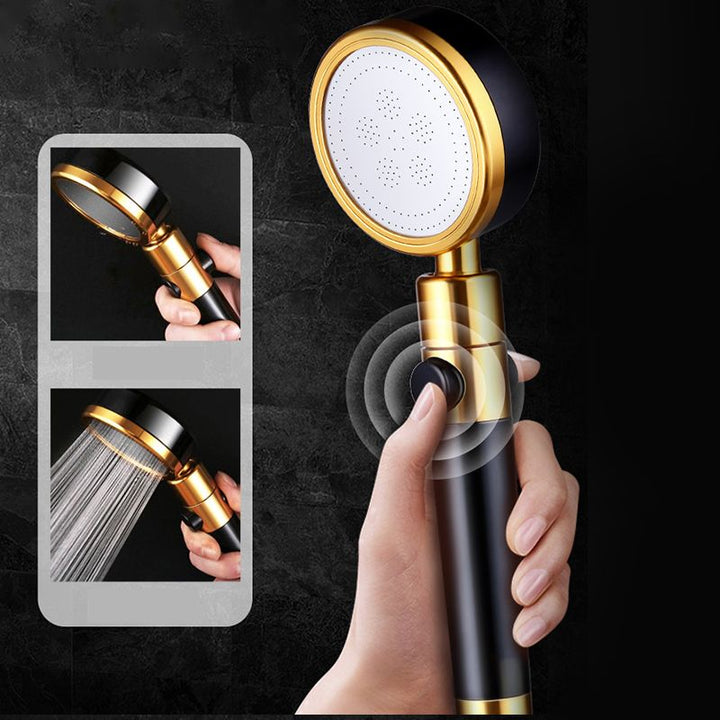 Lisslune | Modern Metal Hand Shower in Black Water efficient round Shower Head