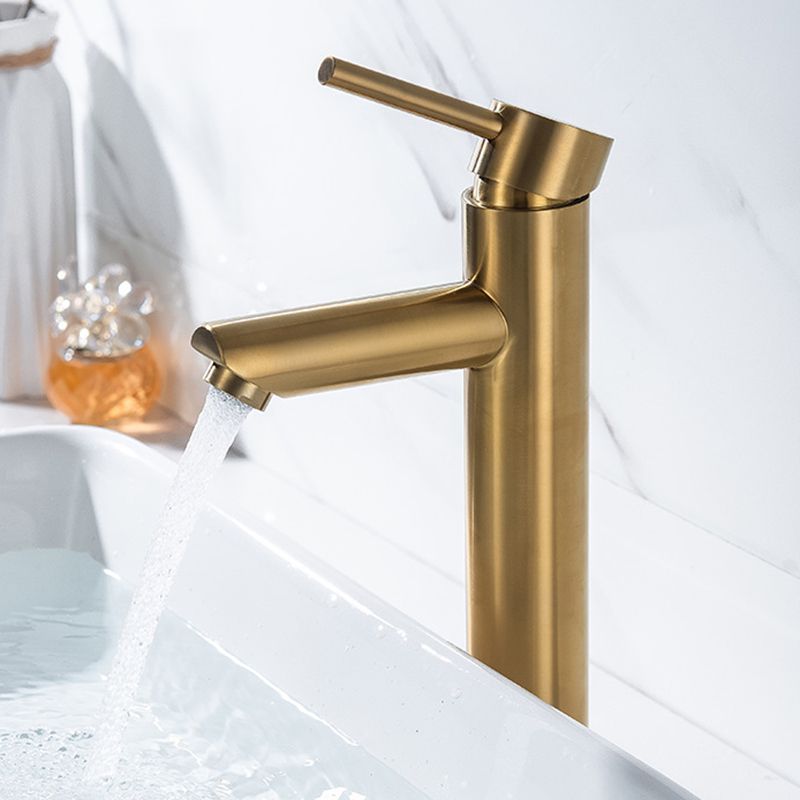 Lisslune | 1-Handle Gold Nickel Wide-Running Faucet Single Hole Lever Sink Faucet with Drain