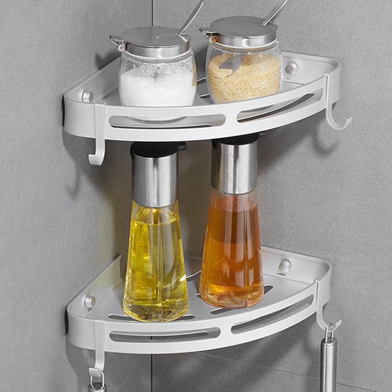 Lisslune | Modern Aluminum Bathroom Accessory Set Black/ Silver Bathroom Shelf