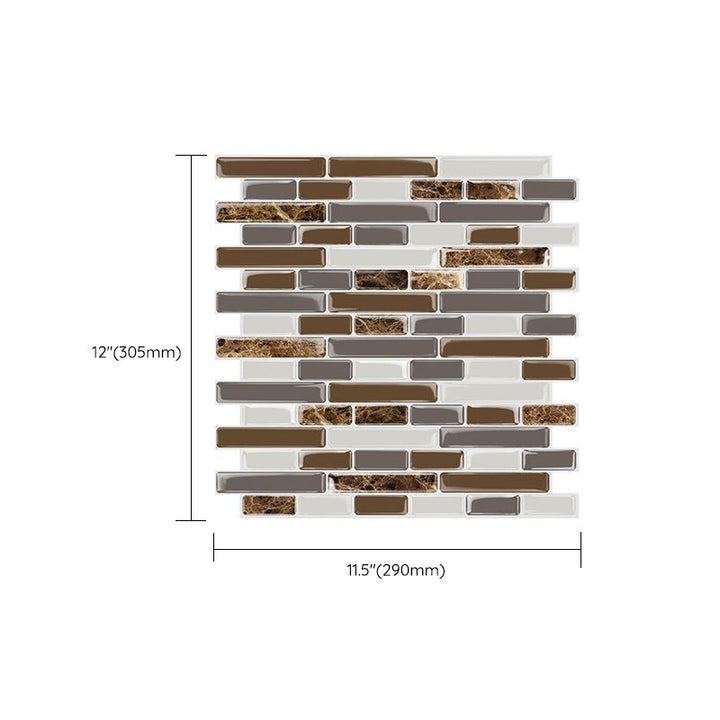 Lisslune | Modern Peel & Stick Mosaic Tile PVC Herringbone Peel and Stick Wall Tile