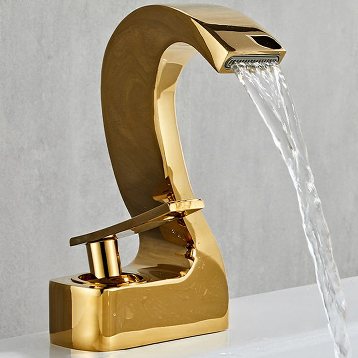 Lisslune | Modern Single-Lever Basin Faucet Bathroom Brass Central Faucet