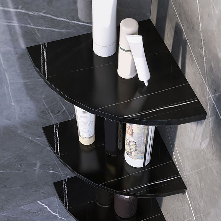 Lisslune | 3-piece modern bathroom accessory set marble and metal bathroom shelf