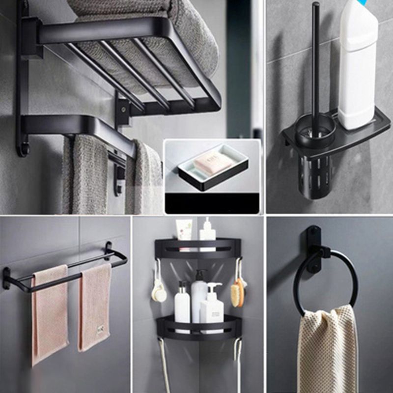 Lisslune | Modern Bathroom Accessories Set Towel Holder Black Soap Dish Bath Accessories Set