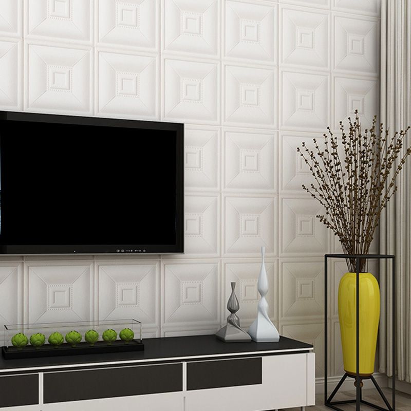 Lisslune | Glam Style Foam Water-Resistant Wall Cladding Living Room 3D Embossing Wall Cladding