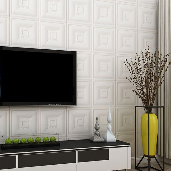 Lisslune | Glam Style Foam Water-Resistant Wall Cladding Living Room 3D Embossing Wall Cladding