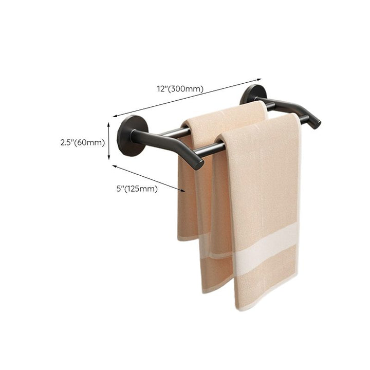 Lisslune | Aluminium Bathroom Hardware Set Black Bathroom Accessories Kit Towel Holder