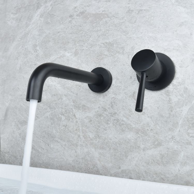 Lisslune | Wall-mounted Metallic Bathtub Faucet Low Arc Pipe Bathtub Tap