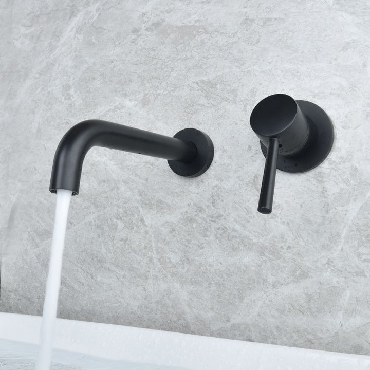 Lisslune | Wall-mounted Metallic Bathtub Faucet Low Arc Pipe Bathtub Tap