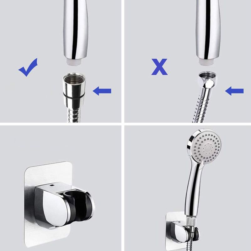 Lisslune | Contemporary Shower Combination Double Shower Head Chrome Wall Mount Round Shower Head