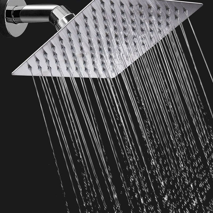Lisslune | Showerhead Square Wall Mounted Rain Spray Stainless Steel Showerhead