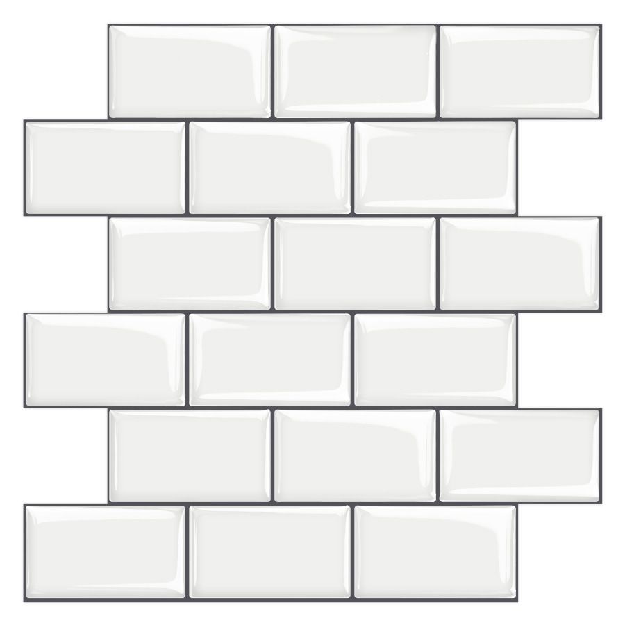Lisslune | 12"x 12" Resin Mosaic Tiles Square Self-adhesive Tiles for Backsplash & Wall Tile