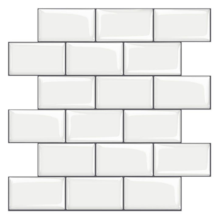 Lisslune | 12"x 12" Resin Mosaic Tiles Square Self-adhesive Tiles for Backsplash & Wall Tile
