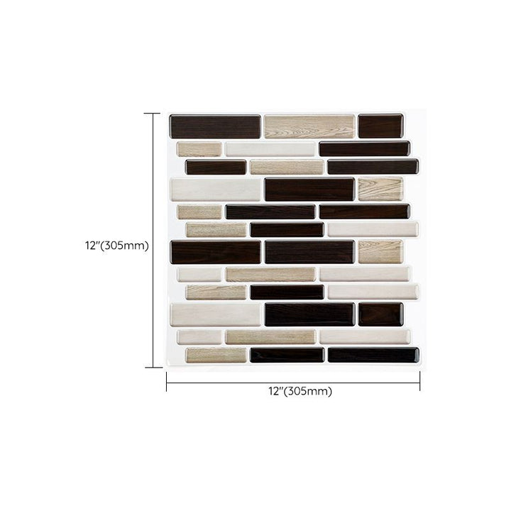 Lisslune | Plastic Peel & Stick Subway Tile Modern Simple Subway Tile Wallpaper