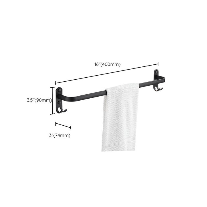 Lisslune | Modern black aluminum bathroom furniture set towel bar bathroom fittings